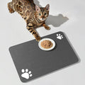 Pet Feeding Mat-Absorbent Cat Dog Mat for Food and Water Bowl,No Stains Slip Quick Dry Dog Water Dispenser Mat(Dark Grey)