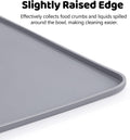 Dog Food Mat, 23.6 x 15.7in Silicone Dog Bowl Mat, Pet Feeding Mat, Gray