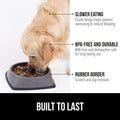 GORILLA GRIP® Patented BPA Free Slow Feeder Dog Bowls, Interactive Puzzle Toy for Dogs and Cats Food Training Enrichment, Keeps Pets Busy and Prevents Puppy Overeating, All Breeds, 2 Cup, Gray
