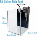 1.5 Gallon Fish Tank Starter Kits, Nano Glass Aquarium with Filter, Led Light for Aquascape DIY, Betta Fish, Gold Fish, 