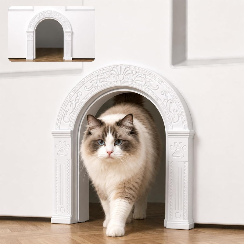 XL Cat Door for Interior Doors Easy to Install in Minutes, No-Flap, White