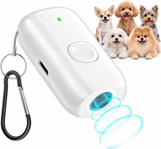 Ultrasonic Bark Deterrent Device for Small Dogs – 25kHz Gentle Frequency, 50ft Range, Rechargeable Manual Trainer, Pain-