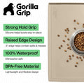 GORILLA GRIP Waterproof Dog Food Mat, Pet Feeding Placemat, 18x12 Beige