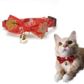 Necoichi Kimono Bow Tie Cat Collar (Red)