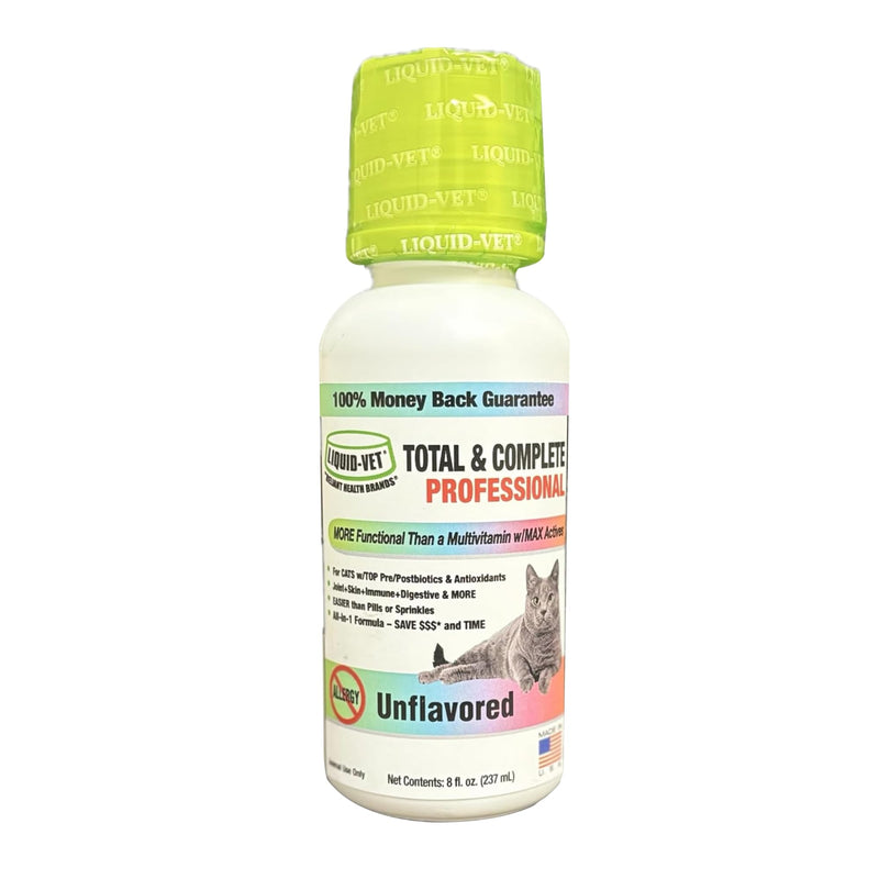 LIQUID-VET Premium 10-in-1 Cat Wellness Multi-Supplement: Glucosamine, Cranberry Extract, Prebiotics, for Cats – Ultimate Feline Joint, Urinary, Skin, Immune, Digestive Formula Specifically for Cats