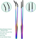 Syn-zer Reptile Feeding Tongs, 10.6" Straight & Curved (Multicolor)