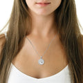 Claddagh Gold Solid .925 Sterling Silver Puppy Dog Cat Pet Paw Print Round Coin Medal Pendant Necklace - Choice of Penda