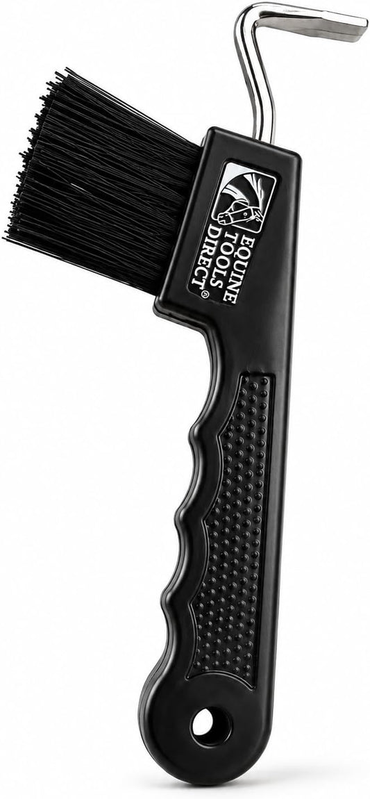 Horse Hoof Pick with Brush, Black
