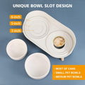Elevated Ceramic Dog Bowl Set - Double Dog Feeding Bowls with Stand Splash Proof - Raised Dishes for Food and Water - Ideal for Small to Medium Dogs - 2 x 720 ml - 11.3 oz - White