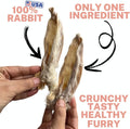 Ancestral Hunter Dehydrated Rabbit Ears for Dogs & Cats - - USA Sourced Whole Ears with Fur for Dogs - Rawhide Alternative - 100% Single Ingredient Crunchy Furry Rabbit Ears (6 Count)