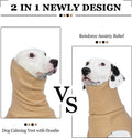 ROZKITCH Anxiety Dog Vest, Thunder Jacket with Hoodie Soft Ears Cover, Hoodies Vest for Dogs for Fireworks Travel Vet Visit 4th of July Holiday Christmas Khaki XL