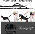 ETACCU Hands Free Dog Leash with Phone Pouch, Water Bottle Holder - Adjustable Waist Belt 19-38 Inch Belt Leash for Running, Reflective Shock Absorbing 48"-70" Extendable