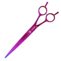 TOPGOOSE 7.5'' Dog Straight Scissors for Grooming 440C Stainless Steel Professional Pet Trimming Scissors Sharp Blades Cutting for Dogs and Cats Shears (Straight, Purple)