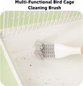 2 Pcs Bird Cage Brush with Scraper - Bird Cage Cleaner for Cleaning Kennels Perches Poop Remover Parrot Parakeet Pet Cag