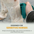 Epona Deep Teal Flexible Glossy Curry Comb for Horses – Soft, Ergonomic Grooming Brush with Flexible Tines for Deep Clea