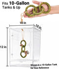 Hermit Crab Climbing Toy, Hanging Moss Climbing Rings for Hermit Crab Tank Accessories, 11 in Crabitat Decor with Rope, 