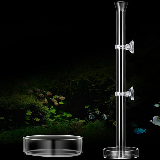 CHENGU 3 Pcs Shrimp Feeding Tube and Dish, 14" + 2 Tray for Aquarium