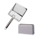 DUSTNIX Cat Litter Scoop, Metal Scooper, Deep Shovel, Ergonomic Handle, Kitten Poop Sifting, Durable, Heavy Duty Speed Sifter, for Litter Box （Silvery-Gray）