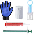 5-in-1 Pet Pill Shooter Kit for Cats Dogs, Pill Gun Dispenser with Liquid Syringe, Pill Cutter Grinder, Anti-Choke Feede