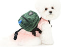 FLAdorepet Dog Backpack Harness Self Carry Bag with Leash Dog Poop Bag,M