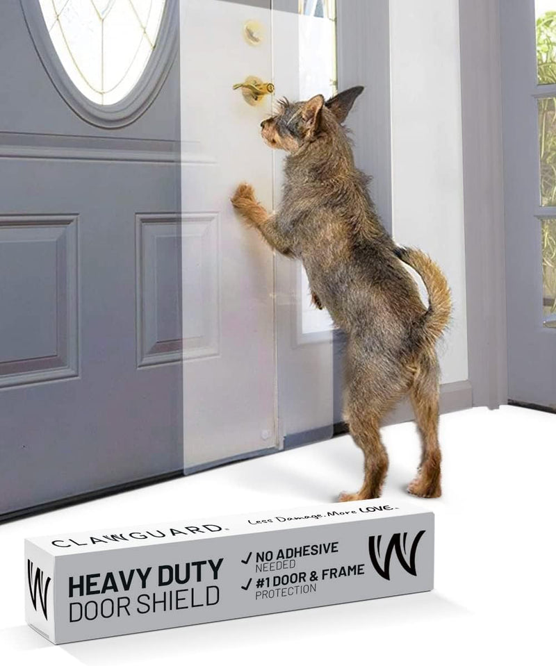 CLAWGUARD Heavy Duty Door Scratch Shield – 20x44 in. Door Scratch Protector Dog & Cat – Clear Wall, Frame & Furniture Ca