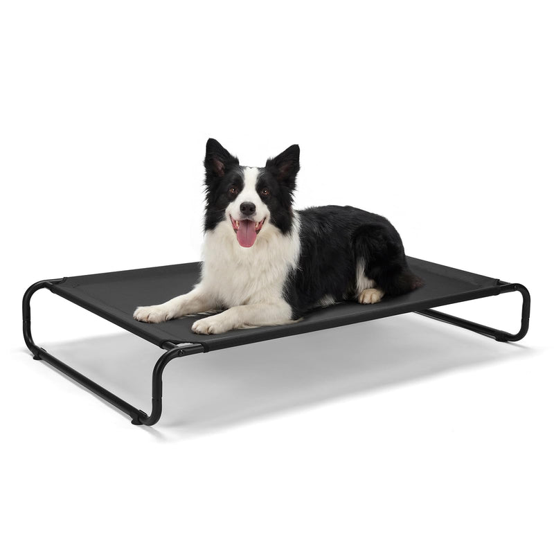 Veehoo Cooling Elevated Dog Bed, Outdoor Dog Bed for Large Dogs, Raised Dog Cot with Thickened Frame, Durable Teslin Mesh & Anti-Slip Rubber Feet, Pet Hammock for Indoor or Camping, 41