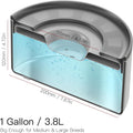 Feedoo 1Gallon No Spill Water Bowl for Dogs, Double-Wall Stainless Steel with Splash-Proof Paws Lid and Floating Disk, Non-Slip Base, Easy to Clean Slow Water Feeder for Large Medium Dogs