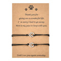 Memorial Bracelet for Pet Loss - Sympathy Paw Print Friendship Bracelets for 2 - Remembrance Gifts for Cat & Dog Lovers