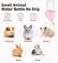Pet Water Bottle for Cage, 17oz Small Animal Water Dispenser No Drip, White
