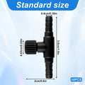 Psyqtsuary Aquarium Air Valve, 10 Pcs Aquarium Air Pump Control Valves T Shaped Single Way Plastic Air Flow Control Regu