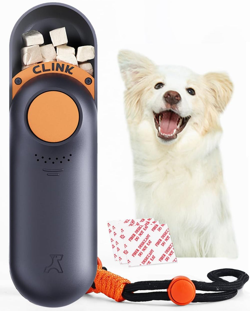 Clink Design Dog Training Clicker & Dog Clicker with Treat Storage, Black