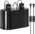 Dual Reptile Light Fixture, Dome Heat Lamp with Independent Switches, E26 Ceramic Sockets, Max 160W Each, for Basking, U