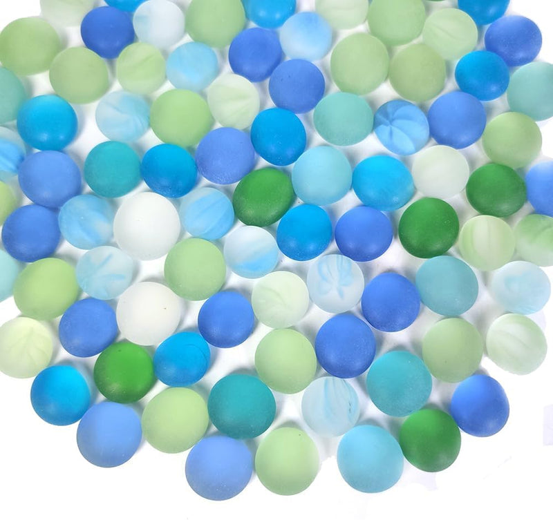 HappyFiller 2 Lb Matted Flat Marbles, Sea Glass Gems for Vase Fillers