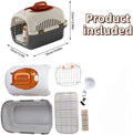 Hard Cat Carrier for Large Cats up to 20 lbs, Top Loading Plastic Pet Travel Kennel with Hard Shell, Metal Wire Door, Ro