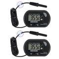 2Pack Digital Aquarium Thermometer with Large LCD Display, Reptile Thermometer for Vehicle, Terrarium, Fish Tank, Refrig