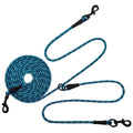 BTINESFUL 12FT 20FT 30FT 50FT Reflective Dog Tie Out for 2 Dogs, No Tangle 1/3 Inch Nylon Rope Long Tether for Two Dogs, Dog Trolley Runner for Yard Outdoor Camping