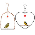 LemonRoad 2 Pcs Hummingbird Swing Bird Swings Metal Frames Birdie Swing with Red Decor Copper Hummingbird Perch with Iron S Hooks for Hanging Indoor Outdoor Trunk Lawn Patio Garden