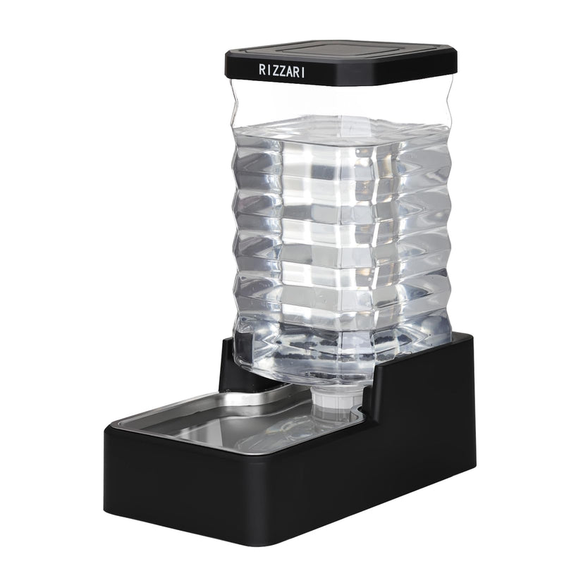 RIZZARI 10L Stainless Steel Dog Water Dispenser – Large Capacity Gravity Auto-Refill Waterer with Anti-Tip Design for Large Dogs, Ideal for Living Rooms, Offices & Indoor Pet Spaces
