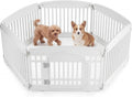 NEWBULIG Dog Playpen 6-Panel, 24IN Puppy Playpen, Stable Dog Play Pen Indoors/Outdoor with Secure Locking Door, Plastic 