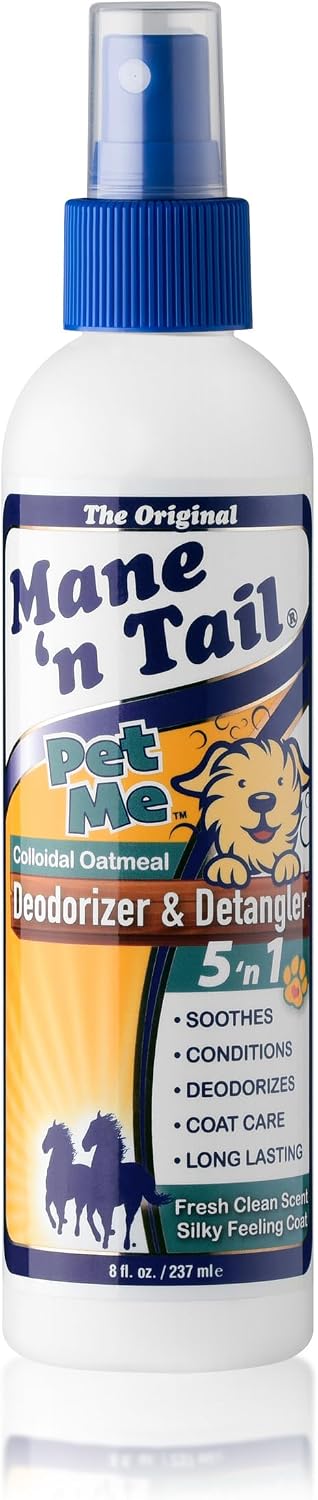 Mane 'n Tail Pet Me for Pets Deodorizer & Detangler Spray with Real Colloidal Oatmeal, Aloe Vera and Spirulina
