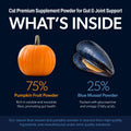Scoop A Day for Cats | Pumpkin & Blue Mussel Powder Supplement | Daily Digestion, Joint, Mobility, Skin & Coat Support |