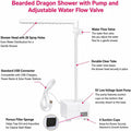 Adjustable Water Flow Bearded Dragon Shower with 3 Floating Toys & 3 Colorful Balls, Reptile Shower Kit, Bearded Dragon 
