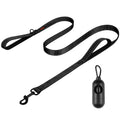 Heavy Duty Dog Leash with 2 Handles - 6ft Reflective Anti-Pull Leash for Large Dogs, Padded Traffic Handle for Control, Durable Nylon Training Lead (Black)