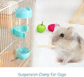 Guinea Pig Water Bottle No Drip, Plastic Hamster Water Bottle with Suspension Clamp, Hamster Cage Accessories Hanging (B