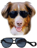 G010 Dog pet Costume Aviator Sunglasses for Medium Breeds 20-40 lbs (Black)