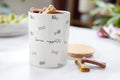 Pearhead Bone Appétit Ceramic Dog Treat Jar with Airtight Wooden Lid – Cute & Stylish Pet Treat Canister Keeps Dog Snacks Fresh – Durable, Easy-to-Clean Design, Kitchen Counter Décor, 4 Cup / 32 oz