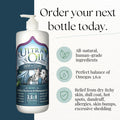 Ultra Oil Skin and Coat Supplement for Dogs and Cats with Hemp Seed, Flaxseed, Grape Seed, and Fish Oils for Relief from Dry Itchy Skin, Dull Coat, Hot Spots, Dandruff, and Allergies, (16 oz)