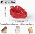 2 Packs Strawberry Ceramic Hamtser Food Bowls Wet&Dry Use(Pink+Red)