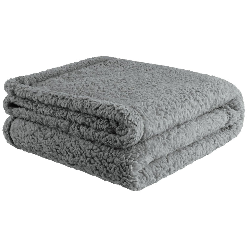 furrybaby Dog Blanket Soft Dog Blankets for Large Dogs Puppy Essentials Washable Sherpa Fleece Cat Blanket 32x40 Inches for Bed Furniture Couch Sofa (Medium, Grey)