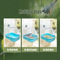 Bird Bath for Cage, Cleaning Pet Supplies Cockatiel Bird Bathtub with Hanging Hooks for Little Bird Parrots Spacious Par